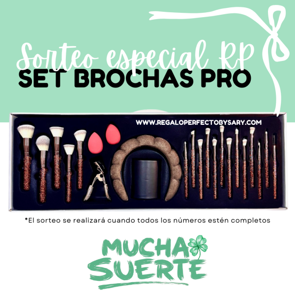 Set Brochas Pro - Red Glitter